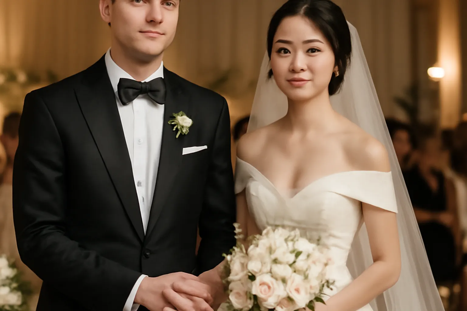 Cérémonie de mariage traditionnelle coréenne avec Nicolas et Ji-woo en hanbok