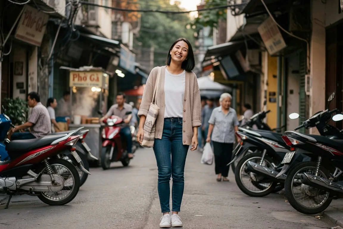 Femme vietnamienne style de vie authentique