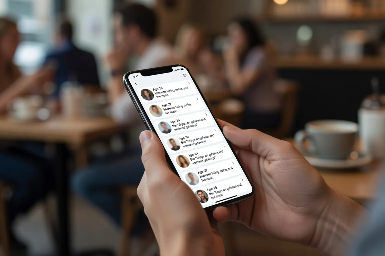 Capture mockup interface application de rencontre asiatique gratuite