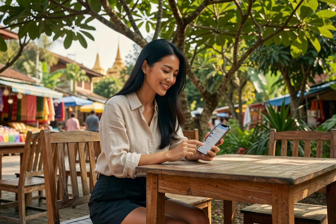 Utilisation de l'application mobile ThaiCupid a Chiang Mai