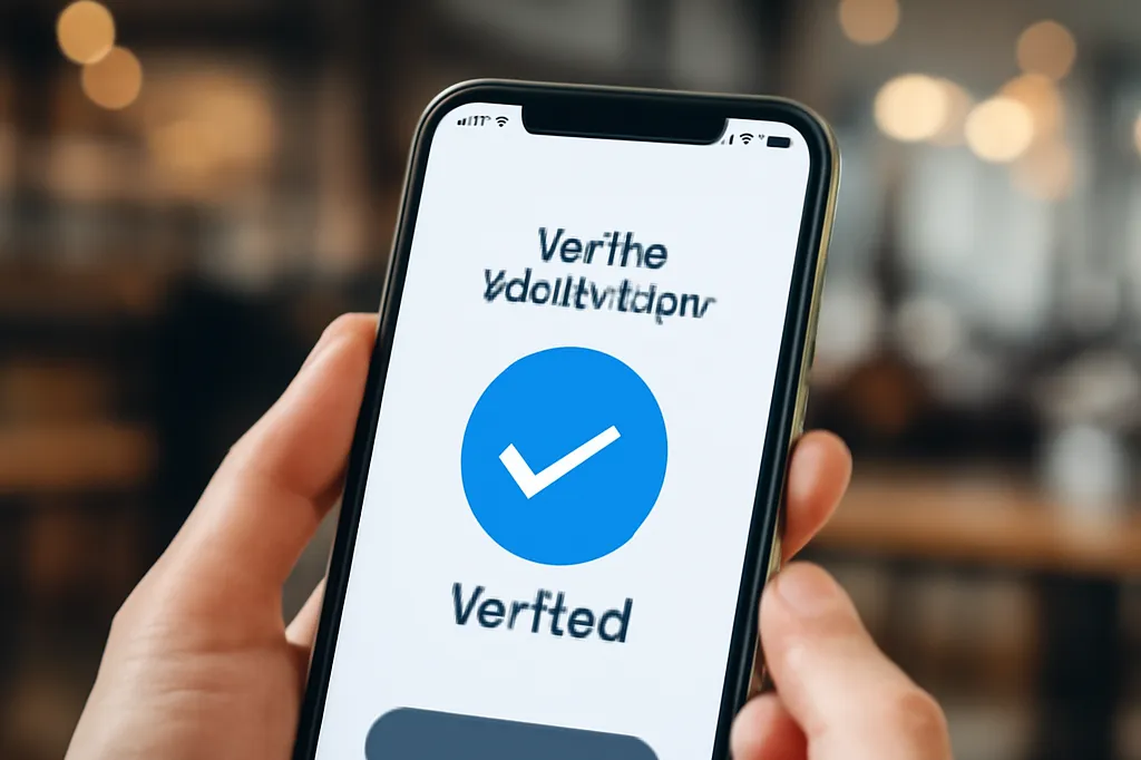 Interface d'un badge de verification de profil sur une application de rencontre