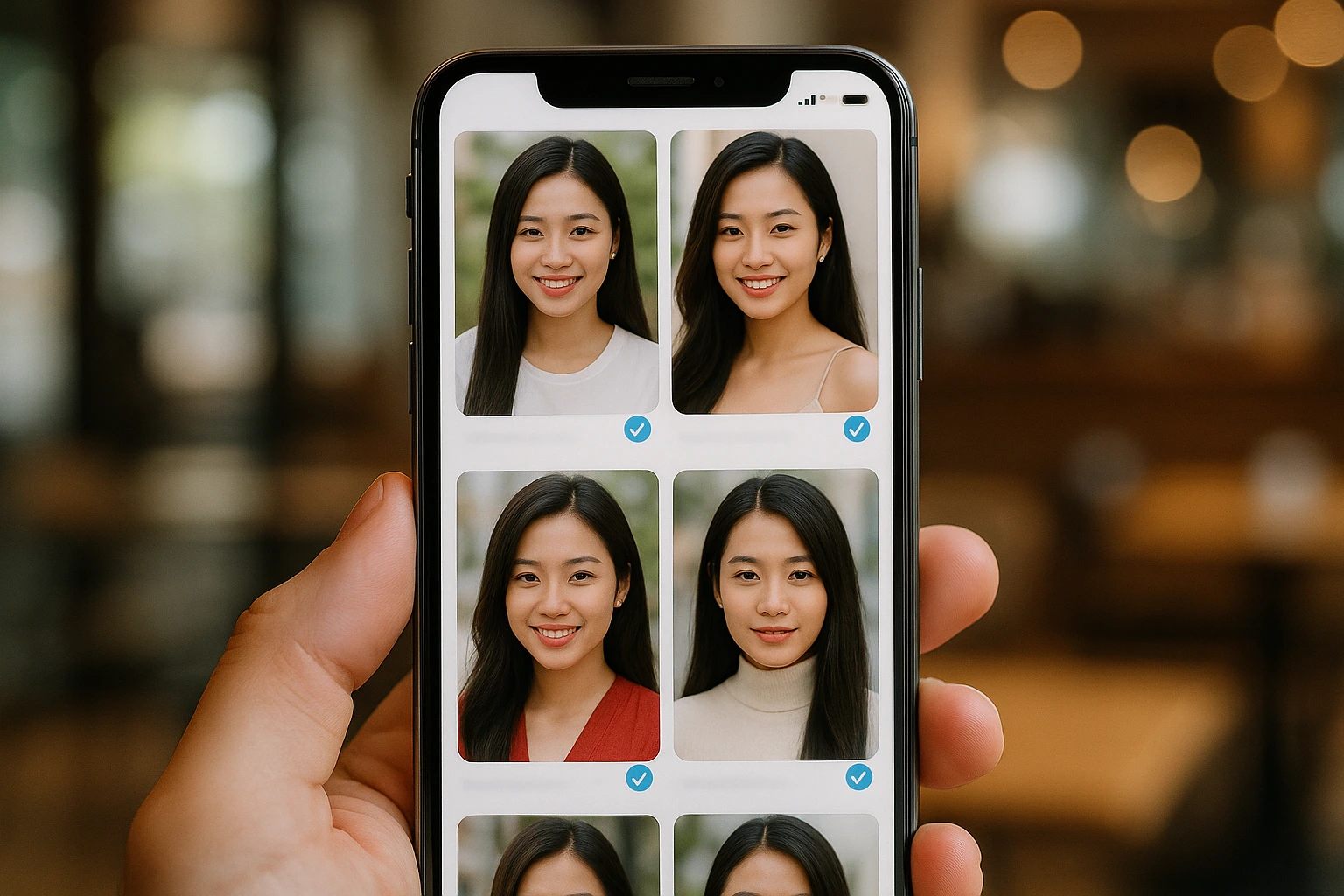 Interface de recherche filtrée sur VietnamCupid montrant des profils féminins vietnamiens vérifiés