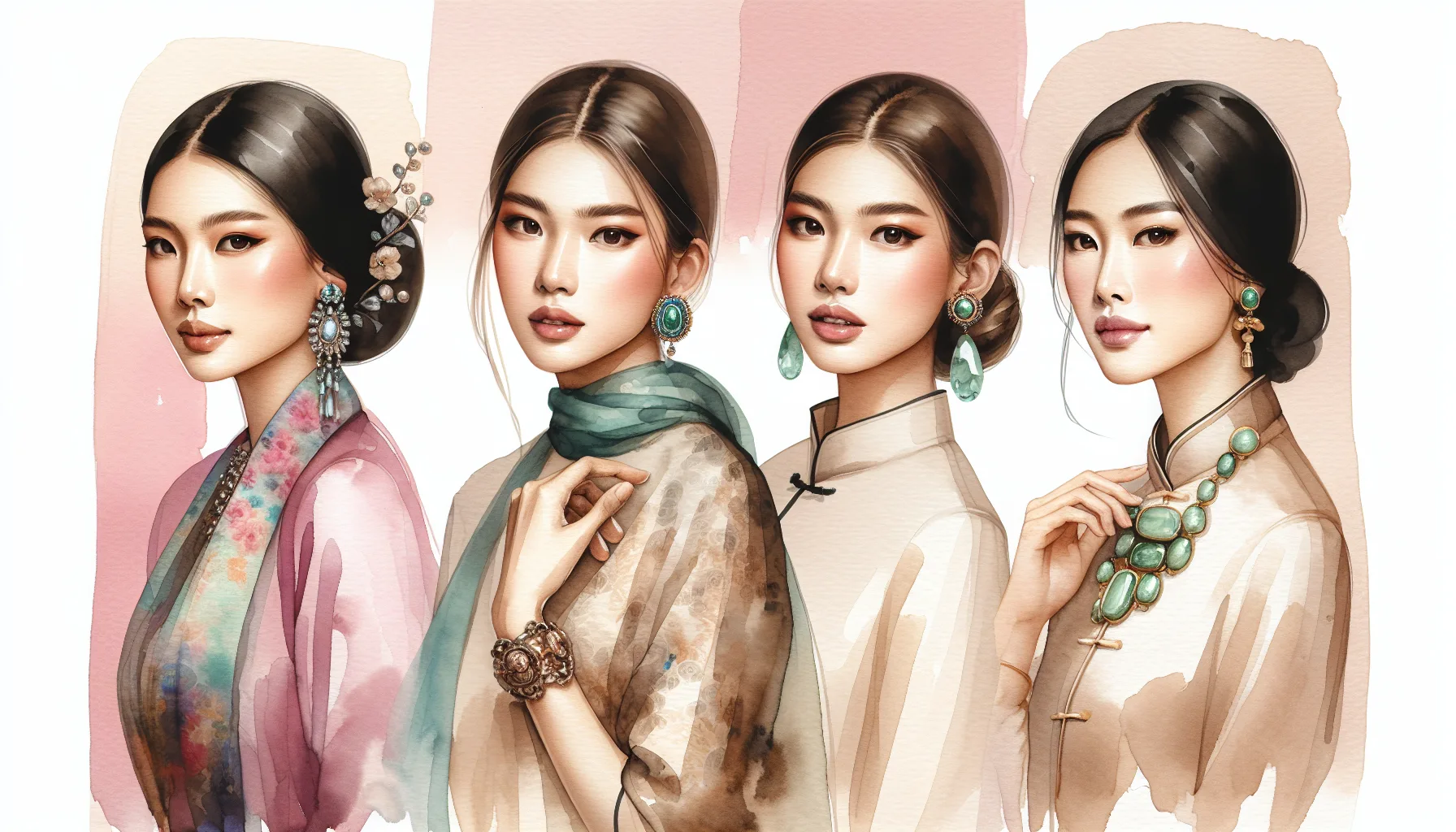 Femmes asiatiques souriantes