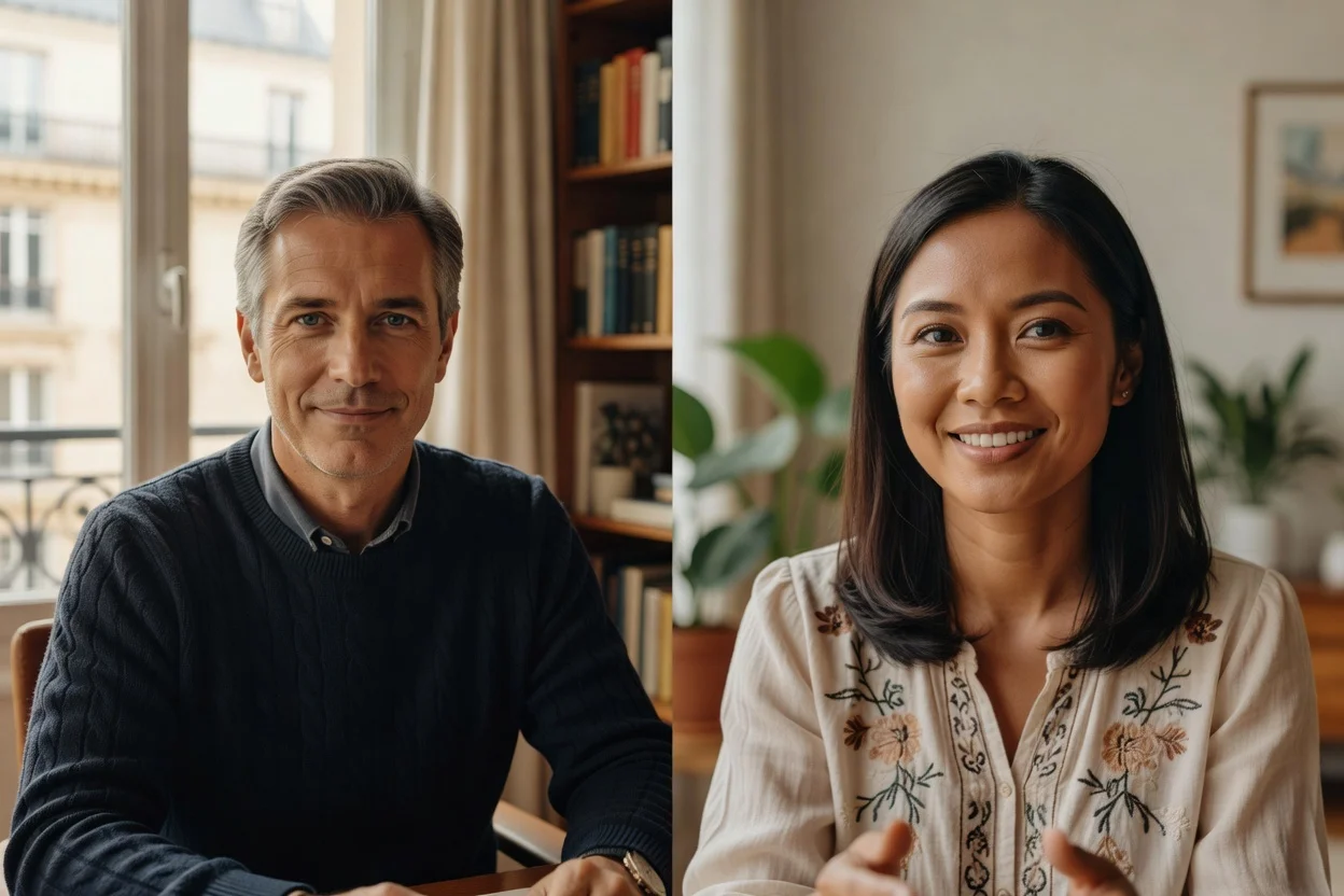 Exemple de conversation respectueuse entre un Français et une femme asiatique